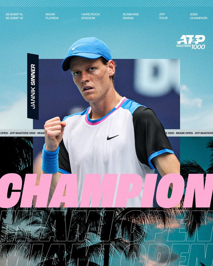 Vô địch Miami Open, Sinner vượt Alcaraz lên số 2 thế giới- Ảnh 1. Vô địch Miami Open, Sinner vượt Alcaraz lên số 2 thế giới- Ảnh 1.
