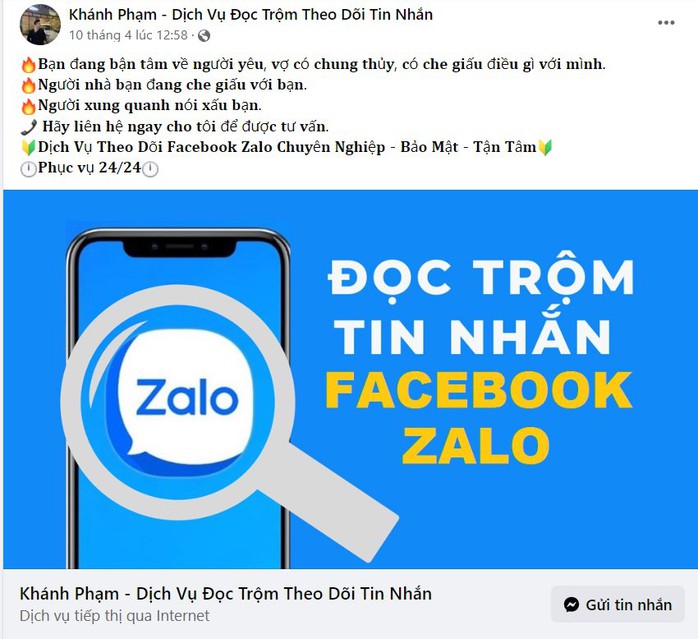 Phát hoảng với dịch vụ đọc trộm tin nhắn- Ảnh 2. Phát hoảng với dịch vụ đọc trộm tin nhắn- Ảnh 2.