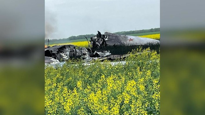 Máy bay siêu âm Tupolev Tu-22M3 của Không quân Nga đã bị rơi ở Vùng Stavropol. Ảnh: Telegram Máy bay siêu âm Tupolev Tu-22M3 của Không quân Nga đã bị rơi ở Vùng Stavropol. Ảnh: Telegram