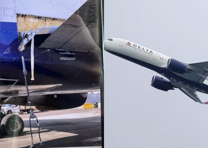 Máy bay Boeing chở 183 người ở Mỹ bung máng trượt thoát hiểm trên không- Ảnh 1. Máy bay Boeing chở 183 người ở Mỹ bung máng trượt thoát hiểm trên không- Ảnh 1.