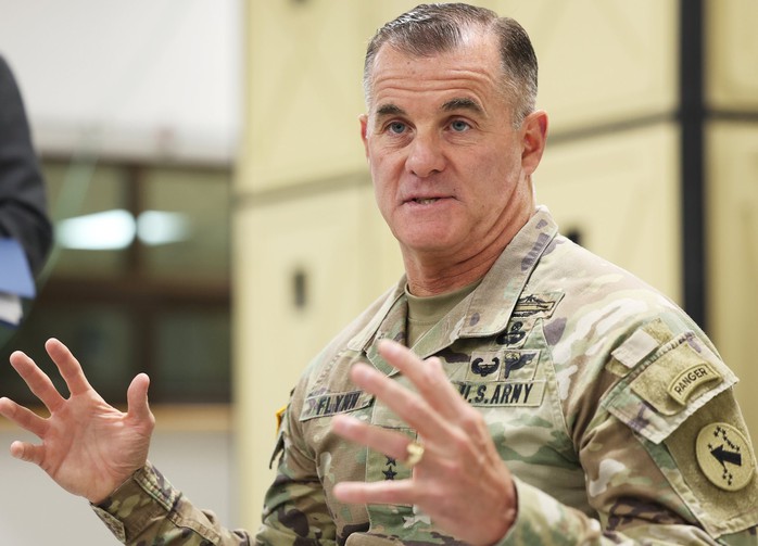 Tướng Charles Flynn, Tư lệnh lục quân Thái Bình Dương của Mỹ. Ảnh: EPA-EFE Tướng Charles Flynn, Tư lệnh lục quân Thái Bình Dương của Mỹ. Ảnh: EPA-EFE