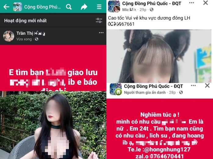 Rao bán dâm tràn lan trên các fanpage cộng đồng Phú Quốc- Ảnh 1. Rao bán dâm tràn lan trên các fanpage cộng đồng Phú Quốc- Ảnh 1.