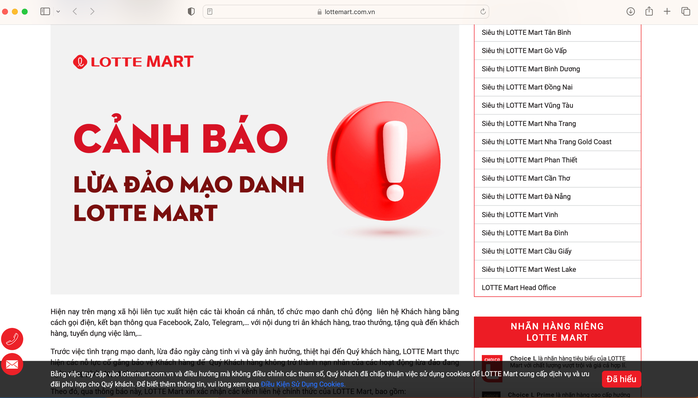 LOTTE Mart bị kẻ gian mạo danh- Ảnh 2. LOTTE Mart bị kẻ gian mạo danh- Ảnh 2.