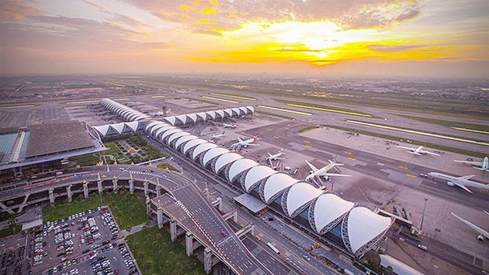 Toàn cảnh sân bay Suvarnabhumi ở thủ đô Bangkok - Thái Lan Ảnh: THE NATION Toàn cảnh sân bay Suvarnabhumi ở thủ đô Bangkok - Thái Lan Ảnh: THE NATION