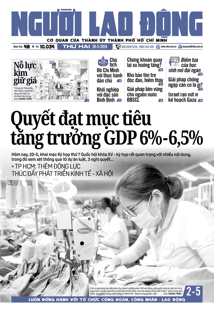 Th&ocirc;ng tin đ&aacute;ng ch&uacute; &yacute; tr&ecirc;n b&aacute;o in Người Lao Động ng&agrave;y 20-5- Ảnh 1.