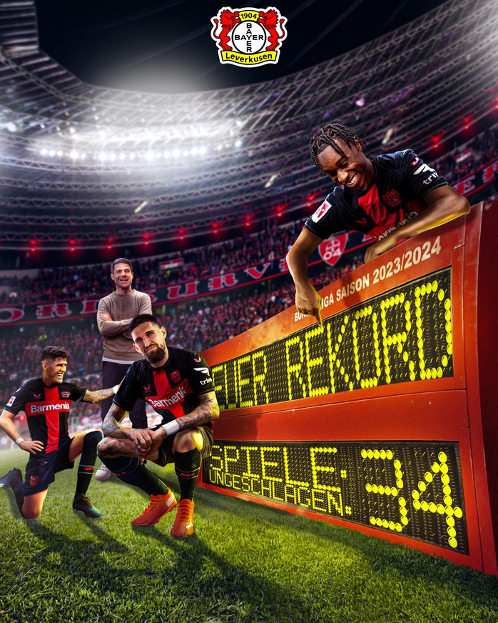 Bayer Leverkusen kết thúc mùa giải với thành tích bất bại- Ảnh 7. Bayer Leverkusen kết thúc mùa giải với thành tích bất bại- Ảnh 7.