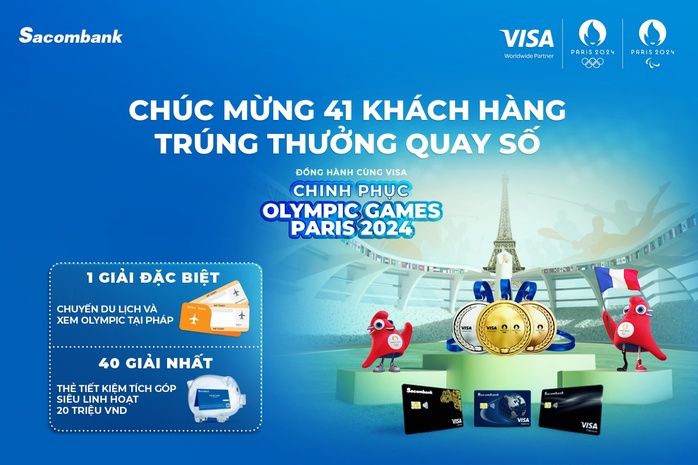 Sacombank tìm ra chủ nhân vé xem Olympic Games Paris 2024- Ảnh 1. Sacombank tìm ra chủ nhân vé xem Olympic Games Paris 2024- Ảnh 1.