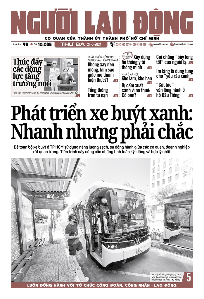 Thông tin đáng chú ý trên báo in Người Lao Động ngày 21-5- Ảnh 1. Thông tin đáng chú ý trên báo in Người Lao Động ngày 21-5- Ảnh 1.