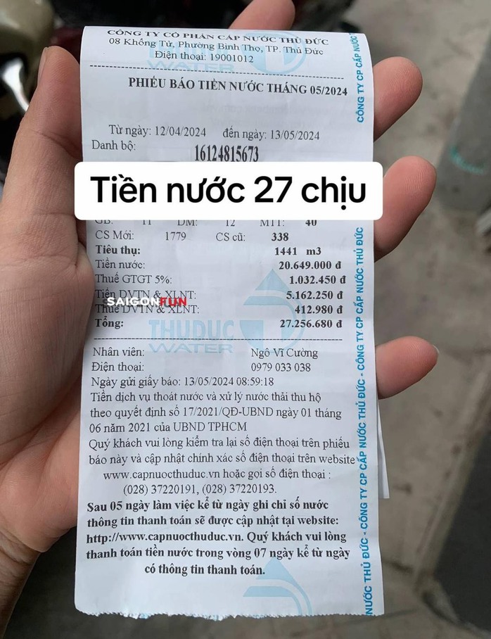 Hóa đơn tiền nước lên đến hơn hàng chục triệu đồng, phải làm sao?- Ảnh 1. Hóa đơn tiền nước lên đến hơn hàng chục triệu đồng, phải làm sao?- Ảnh 1.