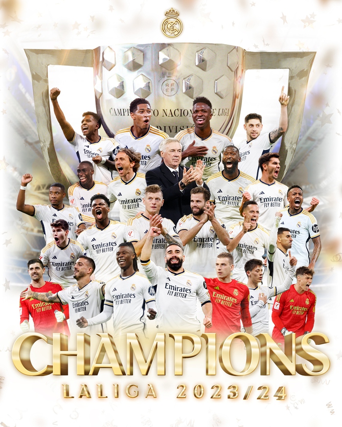 Real Madrid lên ngôi vô địch La Liga sớm 4 vòng- Ảnh 1. Real Madrid lên ngôi vô địch La Liga sớm 4 vòng- Ảnh 1.