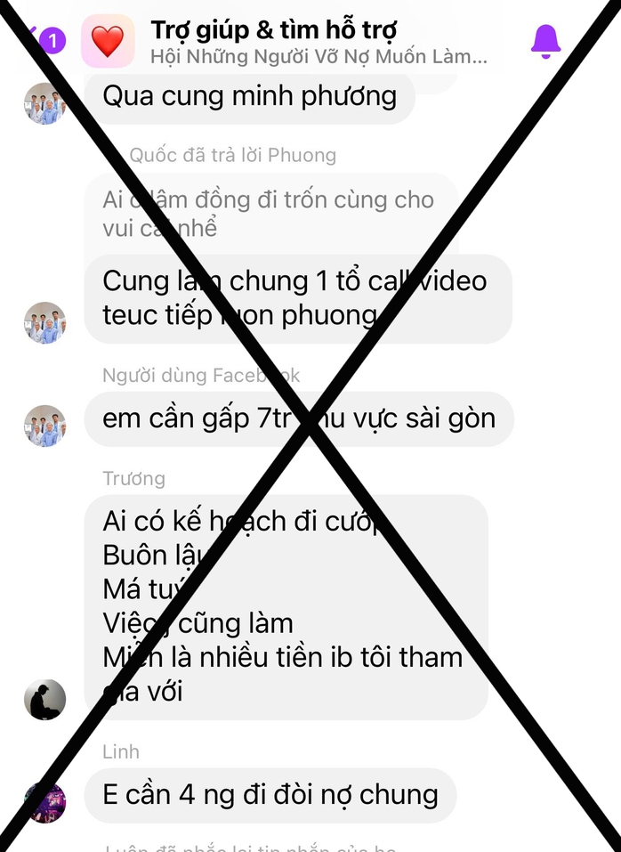 Những đoạn tin nhắn của một nhóm với nội dung sẵn sàng làm những việc phạm pháp Ảnh: KIM NGÂN
