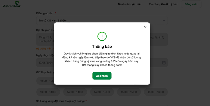 Con số bất ngờ về lượng khách đăng ký mua vàng miếng SJC online- Ảnh 3. Con số bất ngờ về lượng khách đăng ký mua vàng miếng SJC online- Ảnh 3.