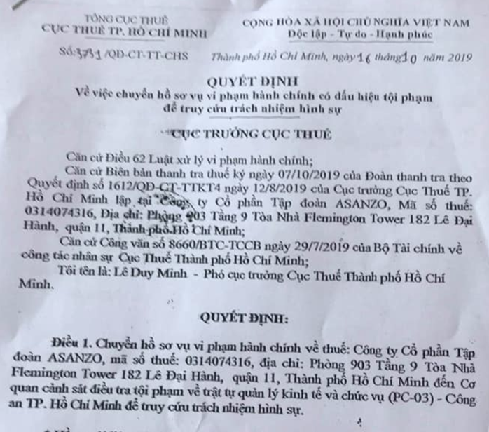 Vì sao cựu Chủ tịch Asanzo Phạm Văn Tam bị tạm giam?- Ảnh 2. Vì sao cựu Chủ tịch Asanzo Phạm Văn Tam bị tạm giam?- Ảnh 2.