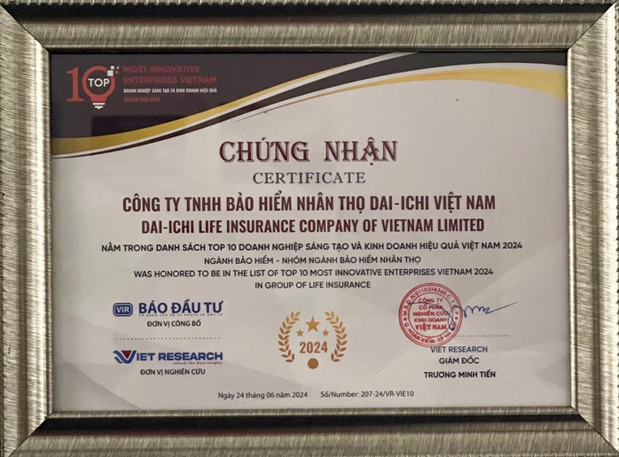 Dai-ichi Life Việt Nam đoạt giải thưởng kép tại Diễn đàn Doanh nghiệp Việt Nam - Sáng tạo và Kinh doanh hiệu quả năm 2024- Ảnh 3. Dai-ichi Life Việt Nam đoạt giải thưởng kép tại Diễn đàn Doanh nghiệp Việt Nam - Sáng tạo và Kinh doanh hiệu quả năm 2024- Ảnh 3.