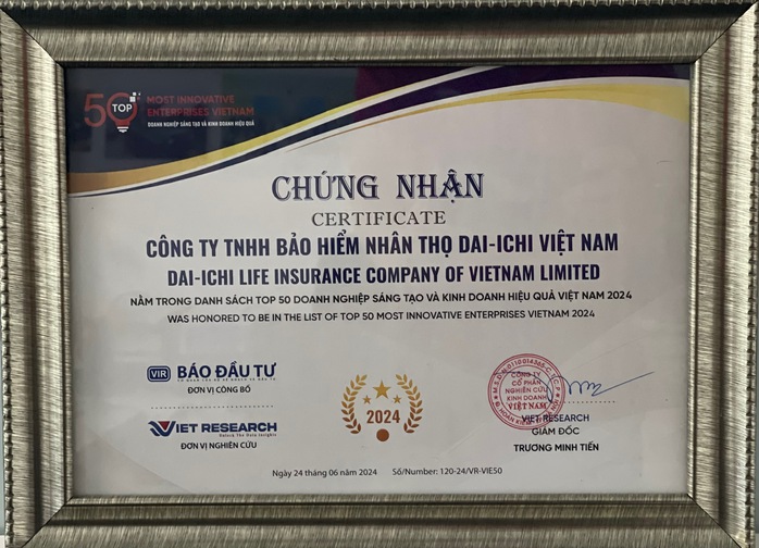 Dai-ichi Life Việt Nam đoạt giải thưởng kép tại Diễn đàn Doanh nghiệp Việt Nam - Sáng tạo và Kinh doanh hiệu quả năm 2024- Ảnh 4. Dai-ichi Life Việt Nam đoạt giải thưởng kép tại Diễn đàn Doanh nghiệp Việt Nam - Sáng tạo và Kinh doanh hiệu quả năm 2024- Ảnh 4.