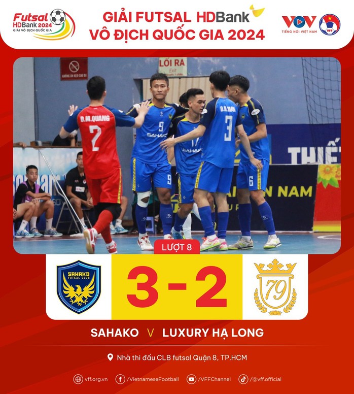 Cầu thủ futsal rơi lệ rời sân, đương kim á quân Sahako thắng chật vật
- Ảnh 1. Cầu thủ futsal rơi lệ rời sân, đương kim á quân Sahako thắng chật vật
- Ảnh 1.