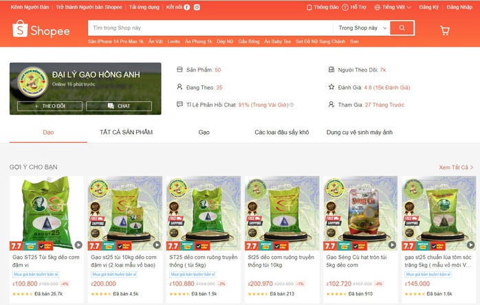 Giả mạo thương hiệu gạo ST25 bán trên sàn Shopee với giá rẻ bất ngờ- Ảnh 1. Giả mạo thương hiệu gạo ST25 bán trên sàn Shopee với giá rẻ bất ngờ- Ảnh 1.