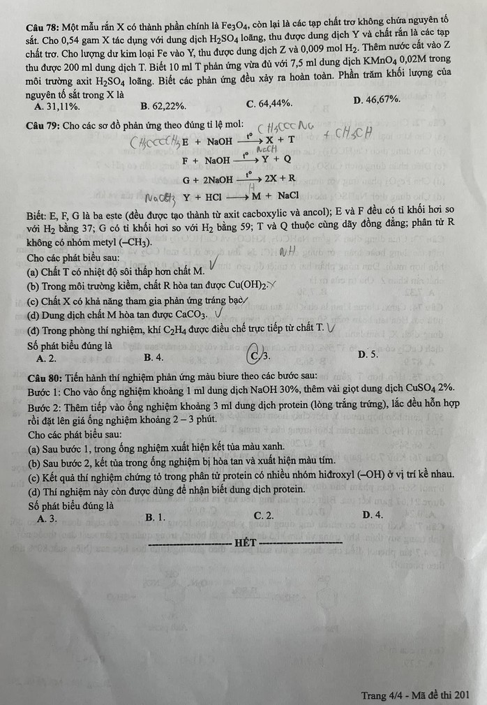 Thi tốt nghiệp THPT: Chi tiết đề thi tổ hợp, xem gợi ý giải đề- Ảnh 8.