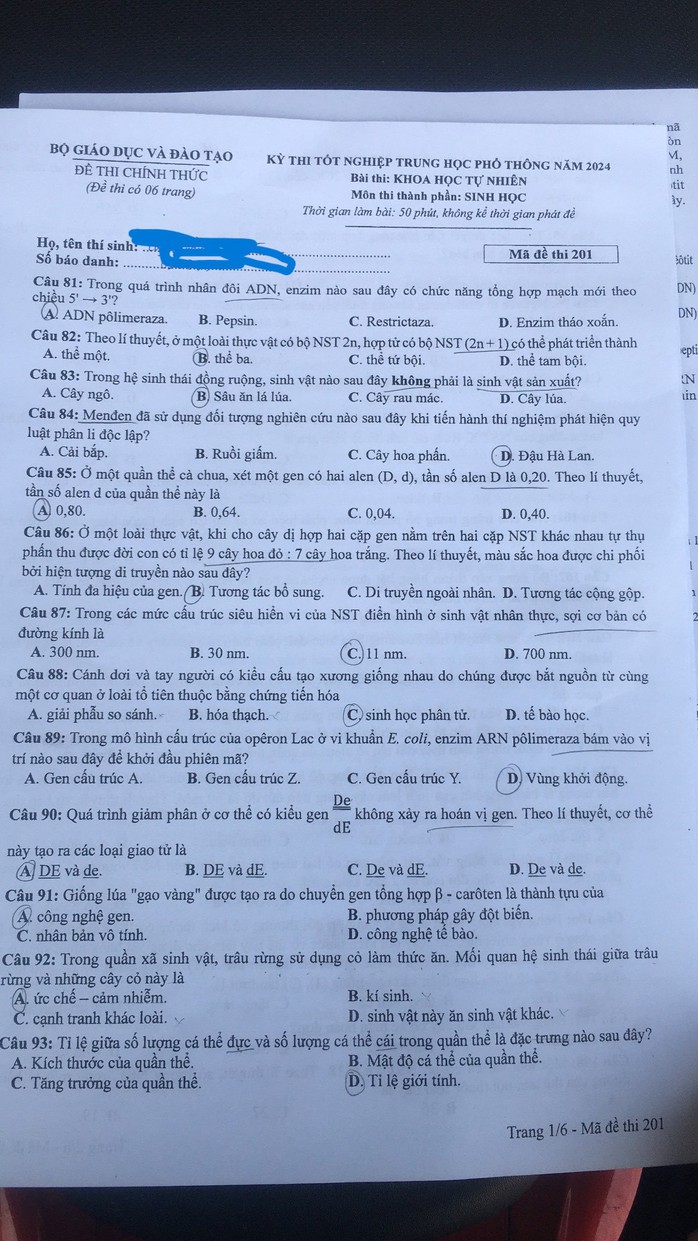 Thi tốt nghiệp THPT: Chi tiết đề thi tổ hợp, xem gợi ý giải đề- Ảnh 9.
