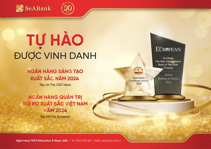 SeABank được vinh danh giải thưởng quốc tế Ngân hàng Quản trị rủi ro xuất sắc và Ngân hàng sáng tạo xuất sắc- Ảnh 1. SeABank được vinh danh giải thưởng quốc tế Ngân hàng Quản trị rủi ro xuất sắc và Ngân hàng sáng tạo xuất sắc- Ảnh 1.