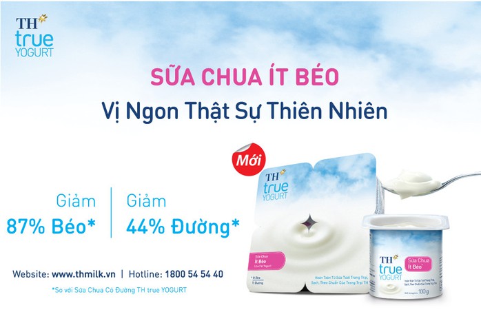 Sữa Chua Ít Béo TH true YOGURT có thành phần giảm khoảng 87% chất béo và trên 44% lượng đường bổ sung Sữa Chua Ít Béo TH true YOGURT có thành phần giảm khoảng 87% chất béo và trên 44% lượng đường bổ sung