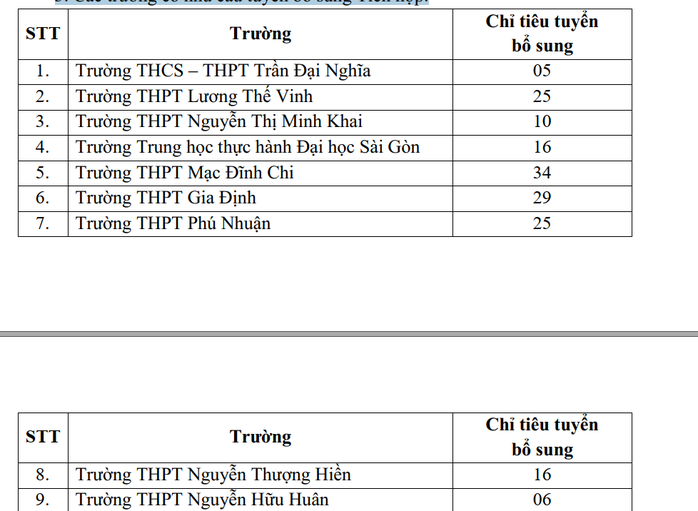 TP HCM tuyển bổ sung nhiều chỉ tiêu lớp 10 tích hợp- Ảnh 2.
