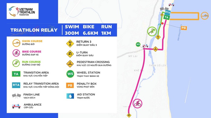 Đường đua nội dung Triathlon Sprint cá nhân Đường đua nội dung Triathlon Sprint cá nhân
