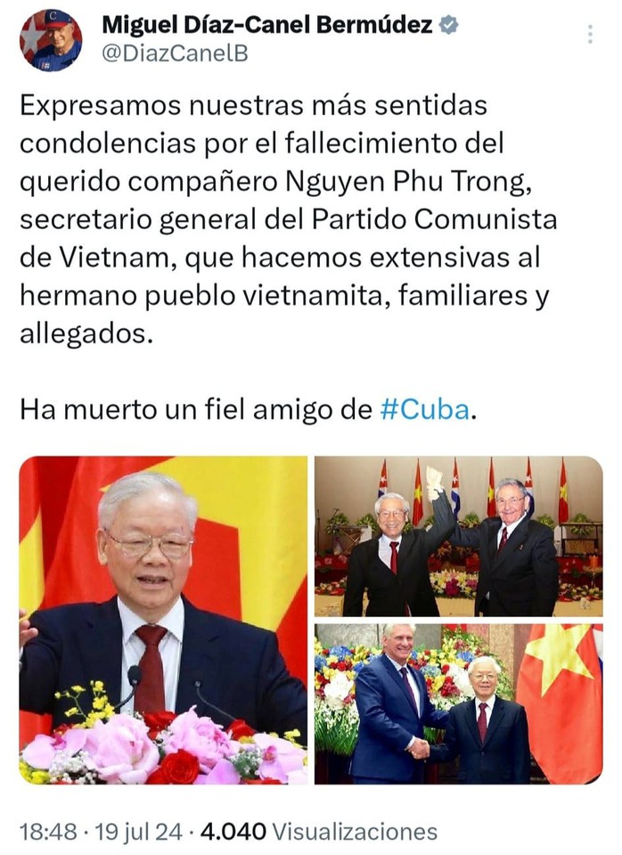 Quốc hội Cuba dành phút mặc niệm Tổng Bí thư Nguyễn Phú Trọng- Ảnh 9.