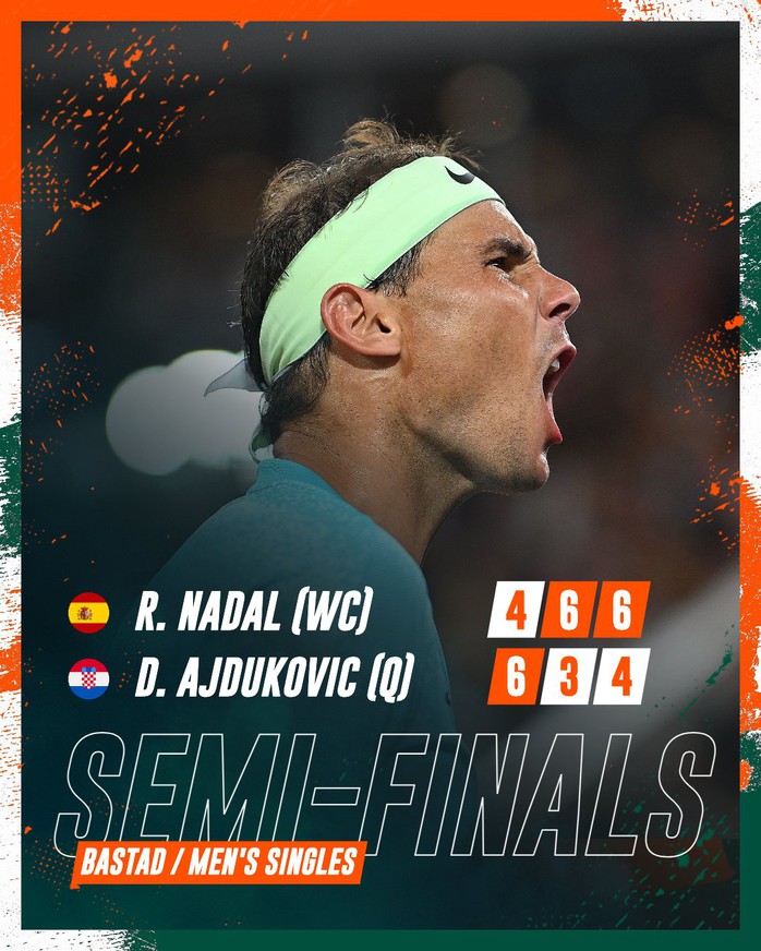 Tiếp tục ngược dòng, Nadal có trận chung kết đầu tiên ở năm 2024- Ảnh 1. Tiếp tục ngược dòng, Nadal có trận chung kết đầu tiên ở năm 2024- Ảnh 1.