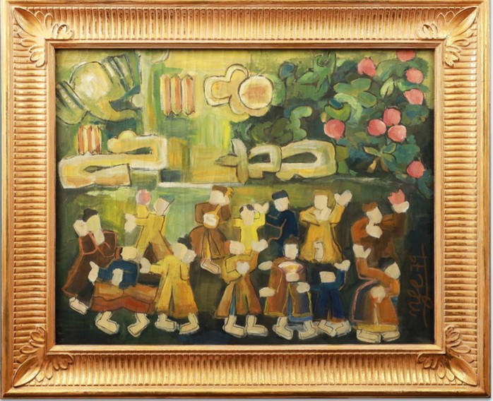 Tác phẩm “Điệu múa cổ” của họa sĩ Nguyễn Tư Nghiêm. Ảnh: Le Auction House Tác phẩm “Điệu múa cổ” của họa sĩ Nguyễn Tư Nghiêm. Ảnh: Le Auction House