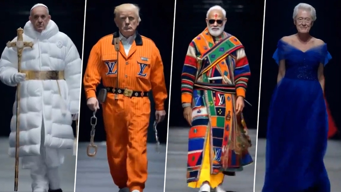 Tỉ phú “điên” Elon Musk làm show thời trang AI, trêu ông Trump và Biden?- Ảnh 1. Tỉ phú “điên” Elon Musk làm show thời trang AI, trêu ông Trump và Biden?- Ảnh 1.
