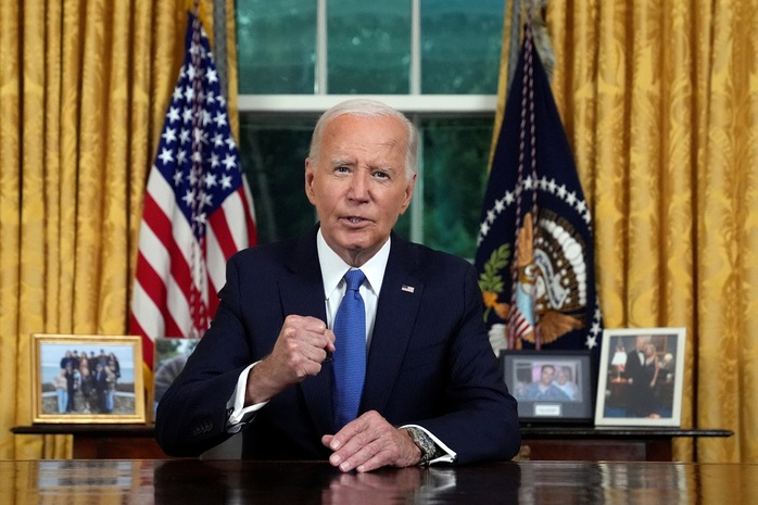 Tổng thống Mỹ Joe Biden phát biểu tại Nhà Trắng hôm 24-7 Ảnh: REUTERS Tổng thống Mỹ Joe Biden phát biểu tại Nhà Trắng hôm 24-7 Ảnh: REUTERS