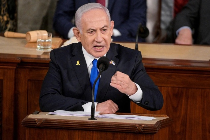 Thủ tướng Israel Benjamin Netanyahu phát biểu trước Quốc hội Mỹ ở Đồi Capitol ngày 24-7. Ảnh: Reuters Thủ tướng Israel Benjamin Netanyahu phát biểu trước Quốc hội Mỹ ở Đồi Capitol ngày 24-7. Ảnh: Reuters