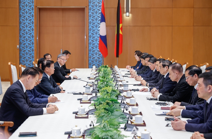 Thủ tướng Phạm Minh Chính gặp Tổng Bí thư, Chủ tịch nước Lào- Ảnh 3. Thủ tướng Phạm Minh Chính gặp Tổng Bí thư, Chủ tịch nước Lào- Ảnh 3.