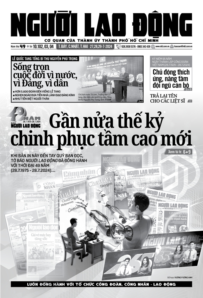 Thông tin đáng chú ý trên báo in Người Lao Động ngày 27-7- Ảnh 1. Thông tin đáng chú ý trên báo in Người Lao Động ngày 27-7- Ảnh 1.