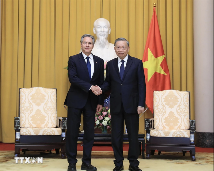 Ngoại trưởng Mỹ Antony Blinken trao Chủ tịch nước Tô Lâm thư chia buồn của Tổng thống Joe Biden- Ảnh 3. Ngoại trưởng Mỹ Antony Blinken trao Chủ tịch nước Tô Lâm thư chia buồn của Tổng thống Joe Biden- Ảnh 3.
