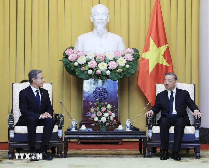 Ngoại trưởng Mỹ Antony Blinken trao Chủ tịch nước Tô Lâm thư chia buồn của Tổng thống Joe Biden- Ảnh 4. Ngoại trưởng Mỹ Antony Blinken trao Chủ tịch nước Tô Lâm thư chia buồn của Tổng thống Joe Biden- Ảnh 4.