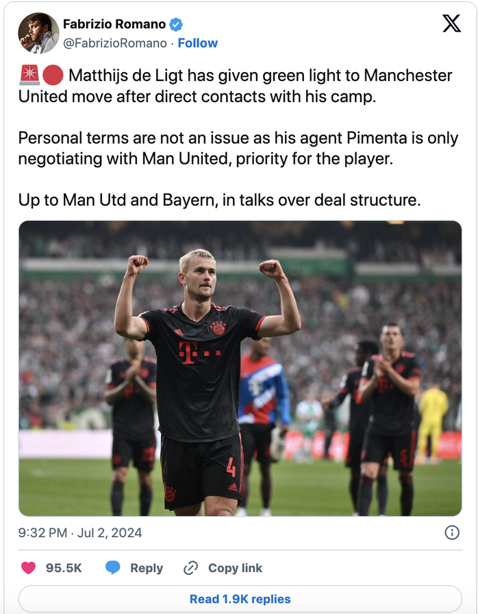 De Ligt đồng ý gia nhập Man United, chờ quyết định từ Bayern Munich- Ảnh 6. De Ligt đồng ý gia nhập Man United, chờ quyết định từ Bayern Munich- Ảnh 6.