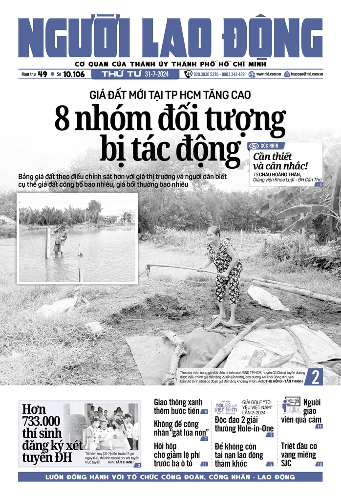 Thông tin đáng chú ý trên báo in Người Lao Động ngày 31-7- Ảnh 1. Thông tin đáng chú ý trên báo in Người Lao Động ngày 31-7- Ảnh 1.