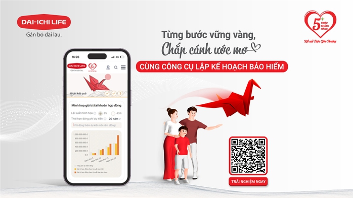 Công cụ lập kế hoạch bảo hiểm của Dai-ichi Life Việt Nam sẽ đề xuất giải pháp bảo hiểm phù hợp, hỗ trợ khách hàng lựa chọn và đưa ra quyết định tài chính tối ưu Công cụ lập kế hoạch bảo hiểm của Dai-ichi Life Việt Nam sẽ đề xuất giải pháp bảo hiểm phù hợp, hỗ trợ khách hàng lựa chọn và đưa ra quyết định tài chính tối ưu