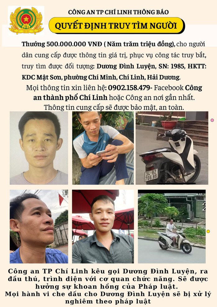 Treo thưởng 500 triệu đồng cung cấp thông tin về nghi phạm sát hại mẹ và vợ cũ- Ảnh 1. Treo thưởng 500 triệu đồng cung cấp thông tin về nghi phạm sát hại mẹ và vợ cũ- Ảnh 1.