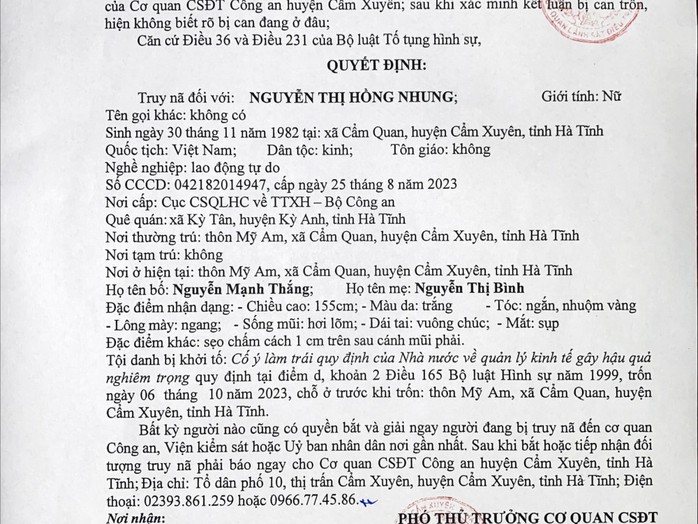 Truy nã đặc biệt nữ kế toán gây thất thoát hơn 600 triệu đồng- Ảnh 2. Truy nã đặc biệt nữ kế toán gây thất thoát hơn 600 triệu đồng- Ảnh 2.