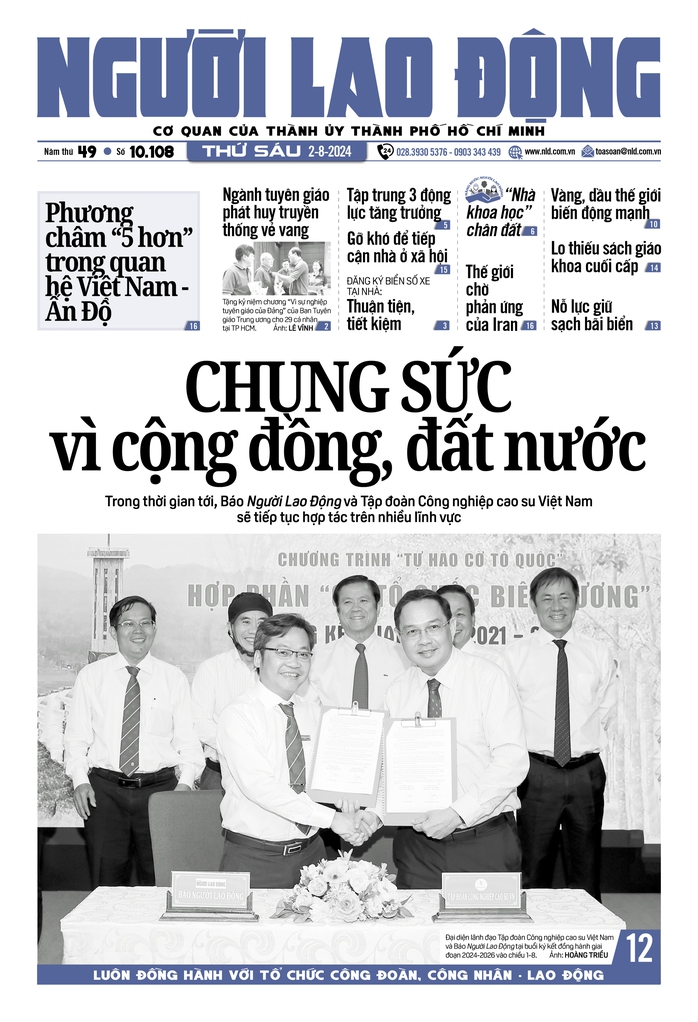 Thông tin đáng chú ý trên báo in Người Lao Động ngày 2-8
- Ảnh 1. Thông tin đáng chú ý trên báo in Người Lao Động ngày 2-8
- Ảnh 1.