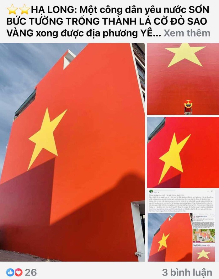 Làm rõ thông tin "người dân bị yêu cầu xóa hình cờ Tổ quốc sơn trên tường"- Ảnh 1. Làm rõ thông tin "người dân bị yêu cầu xóa hình cờ Tổ quốc sơn trên tường"- Ảnh 1.