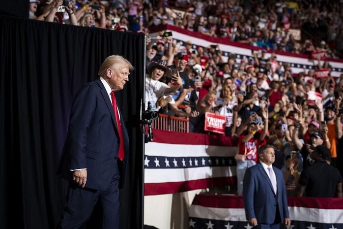 Cựu Tổng thống Donald Trump đến dự một cuộc sự kiện ở Pennsylvania vào ngày 31-7. ẢNH: NYTIMES Cựu Tổng thống Donald Trump đến dự một cuộc sự kiện ở Pennsylvania vào ngày 31-7. ẢNH: NYTIMES
