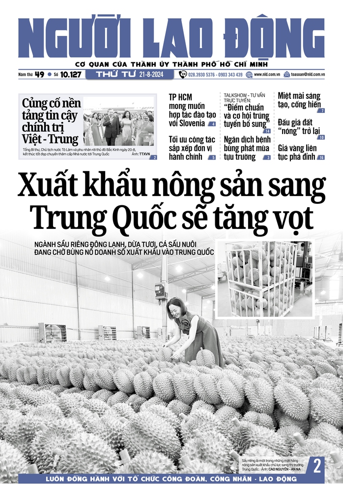Thông tin đáng chú ý trên báo in Người Lao Động ngày 21-8
- Ảnh 1. Thông tin đáng chú ý trên báo in Người Lao Động ngày 21-8
- Ảnh 1.