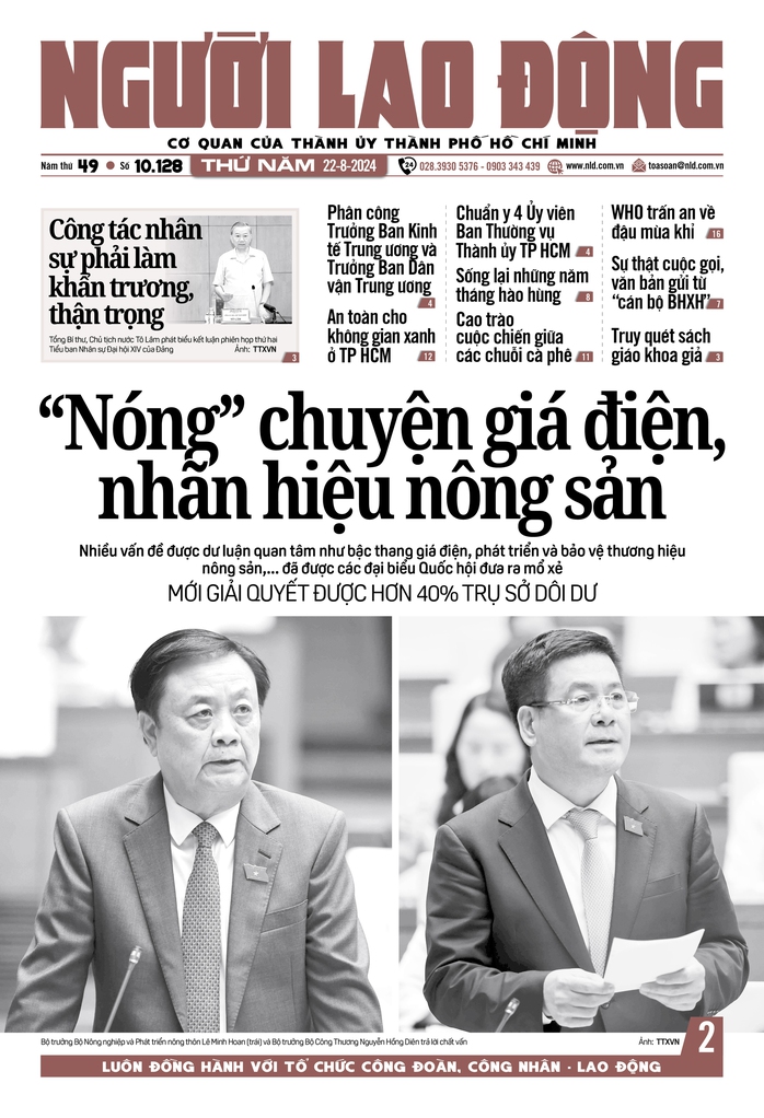 Thông tin đáng chú ý trên báo in Người Lao Động ngày 22-8- Ảnh 1. Thông tin đáng chú ý trên báo in Người Lao Động ngày 22-8- Ảnh 1.