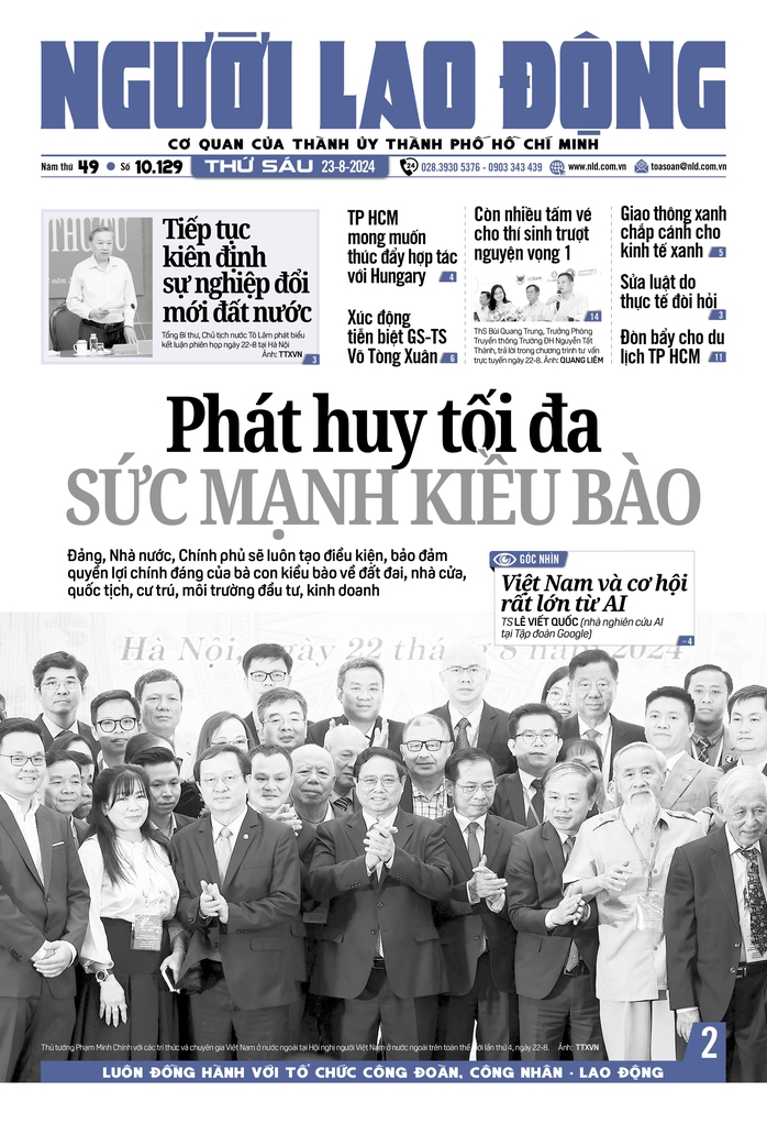 Thông tin đáng chú ý trên báo in Người Lao Động ngày 23-8- Ảnh 1. Thông tin đáng chú ý trên báo in Người Lao Động ngày 23-8- Ảnh 1.