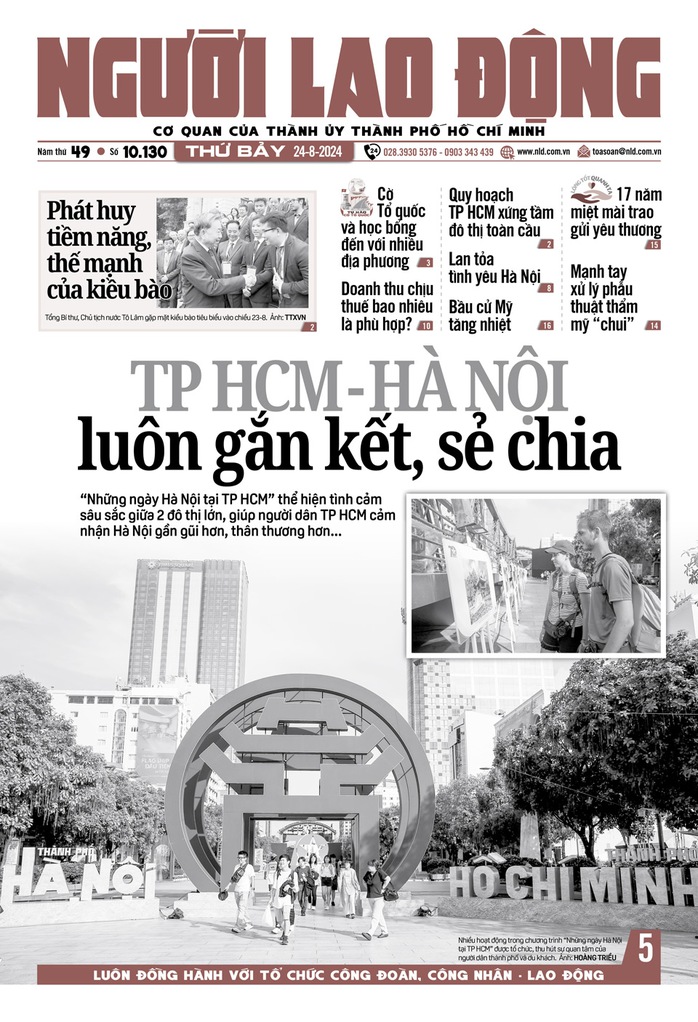 Bìa báo in Người Lao Động ra ngày 24-8-2024 Bìa báo in Người Lao Động ra ngày 24-8-2024
