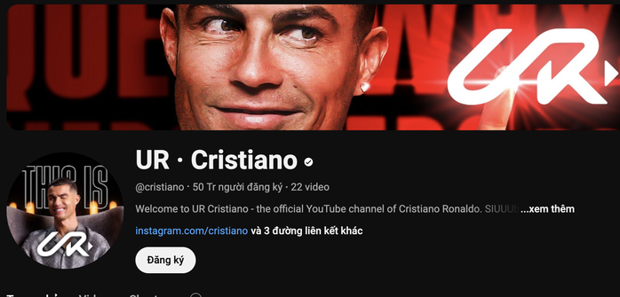 Ronaldo đạt nút Ruby, tiếp tục phá kỷ lục trên YouTube- Ảnh 1. Ronaldo đạt nút Ruby, tiếp tục phá kỷ lục trên YouTube- Ảnh 1.